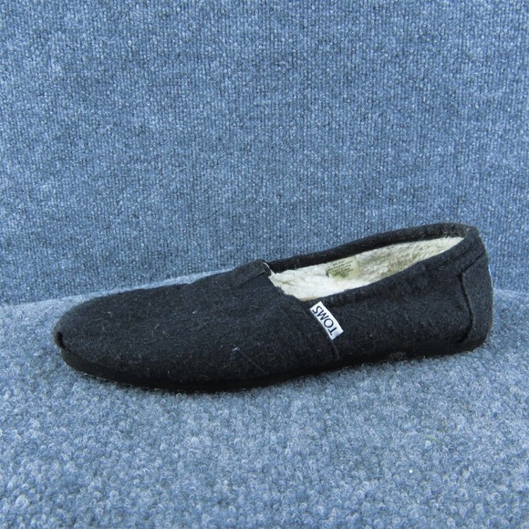 TOMS Women Flat Shoes Black‎ Fabric Slip On Size 8.5 Medium - Picture 1 of 9